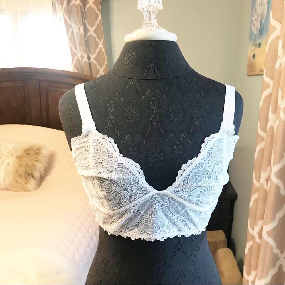 Elegant White Lace Bralette